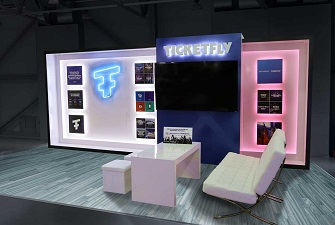 個性展臺，粉色展臺，展臺燈光設計